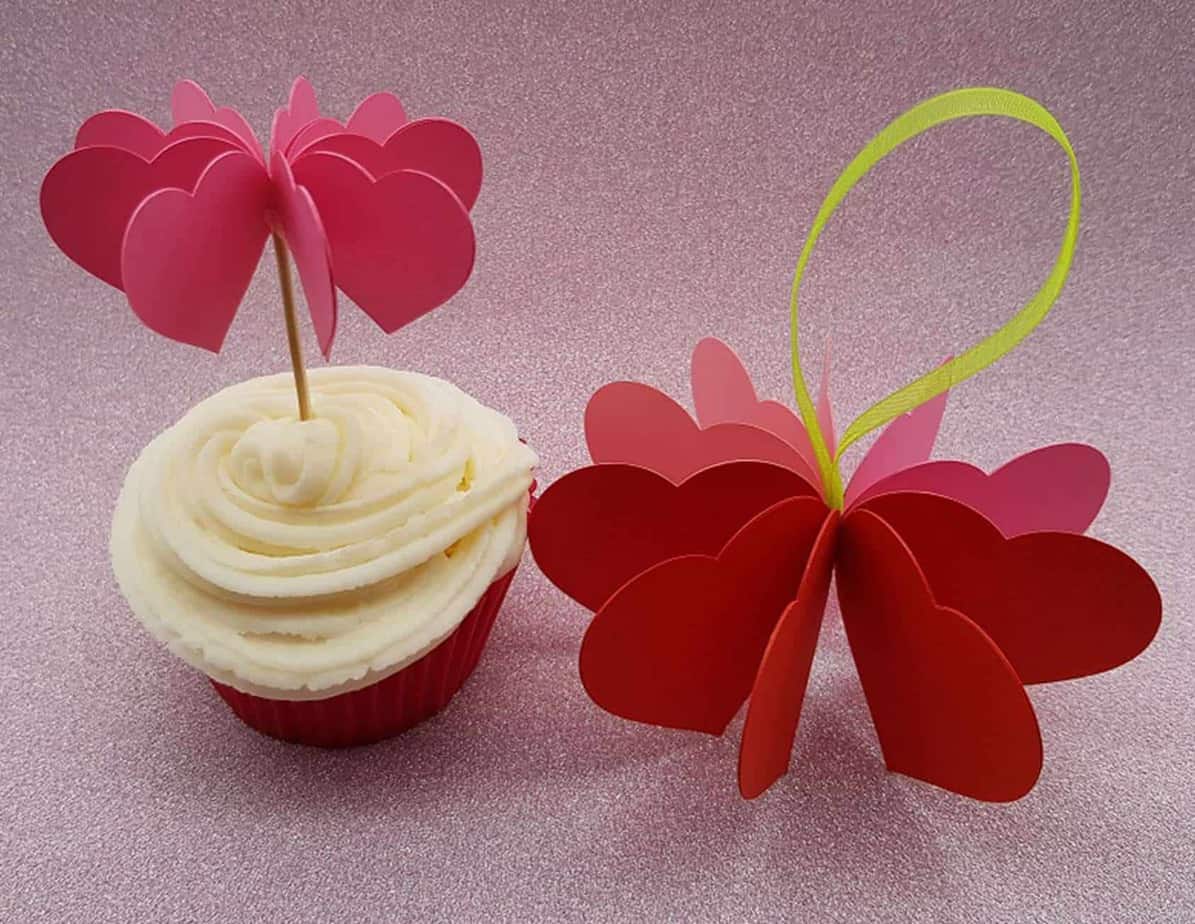 free heart cupcake topper template