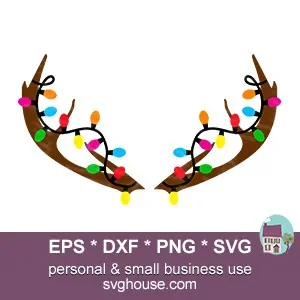 Antlers With Lights SVG