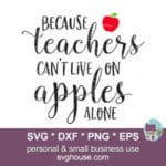 Because Teachers Can't Live On Apples Alone SVG File