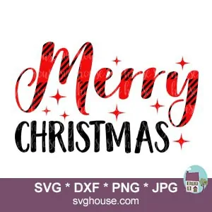 Buffalo Plaid Merry Christmas SVG