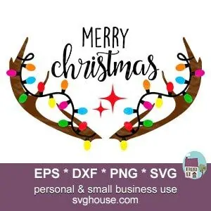 Merry Christmas Antlers SVG