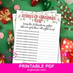 Printable Twelve Days of Christmas Quiz