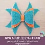 Double Ribbon Bow Template SVG