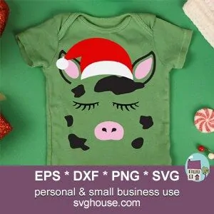 christmas cow face svg