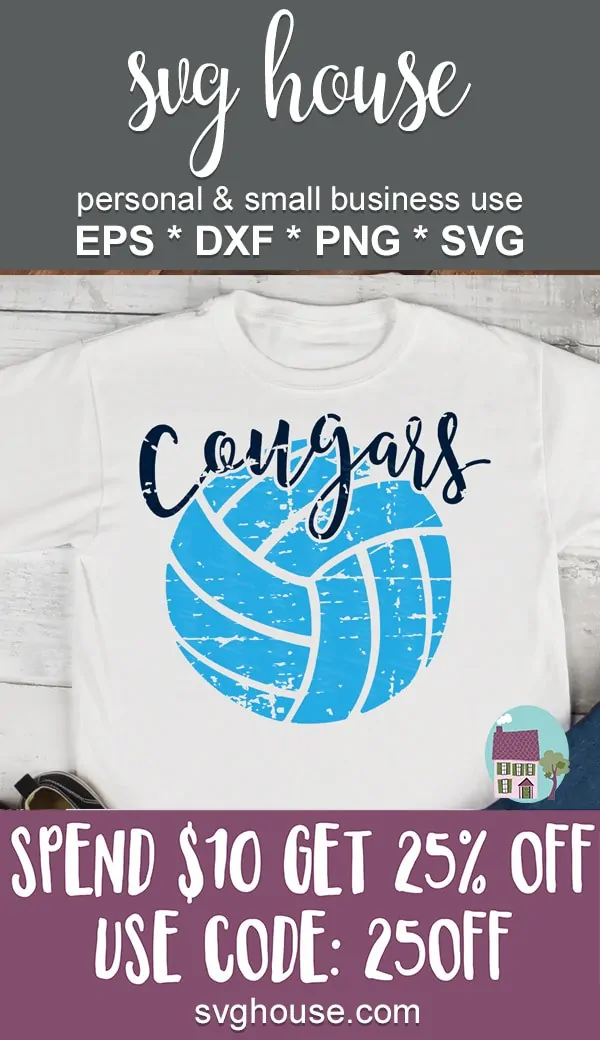 cougars volleyball svg distressed