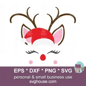 Santa Reindeer Face SVG