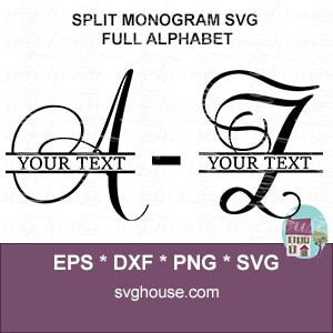 split monogram svg full alphabet cm