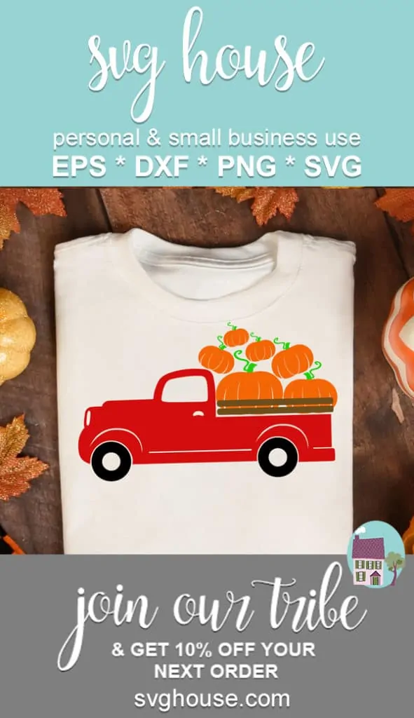 truck with pumpkin svg